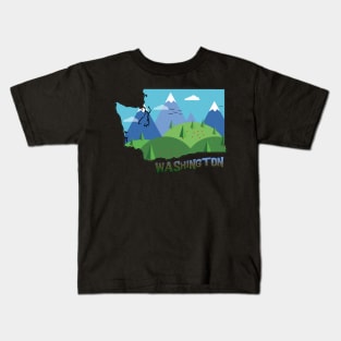 Washington State Outline Kids T-Shirt